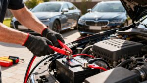 jumping a battery jump start