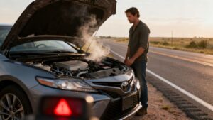 engine temperature light car breakdown