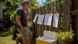 Man comparing auto repair price estimates at home