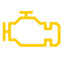 Yellow check engine warning light icon
