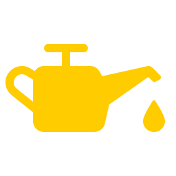 Yellow engine oil warning symbol with dripping drop