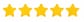Row of five gold star rating icons