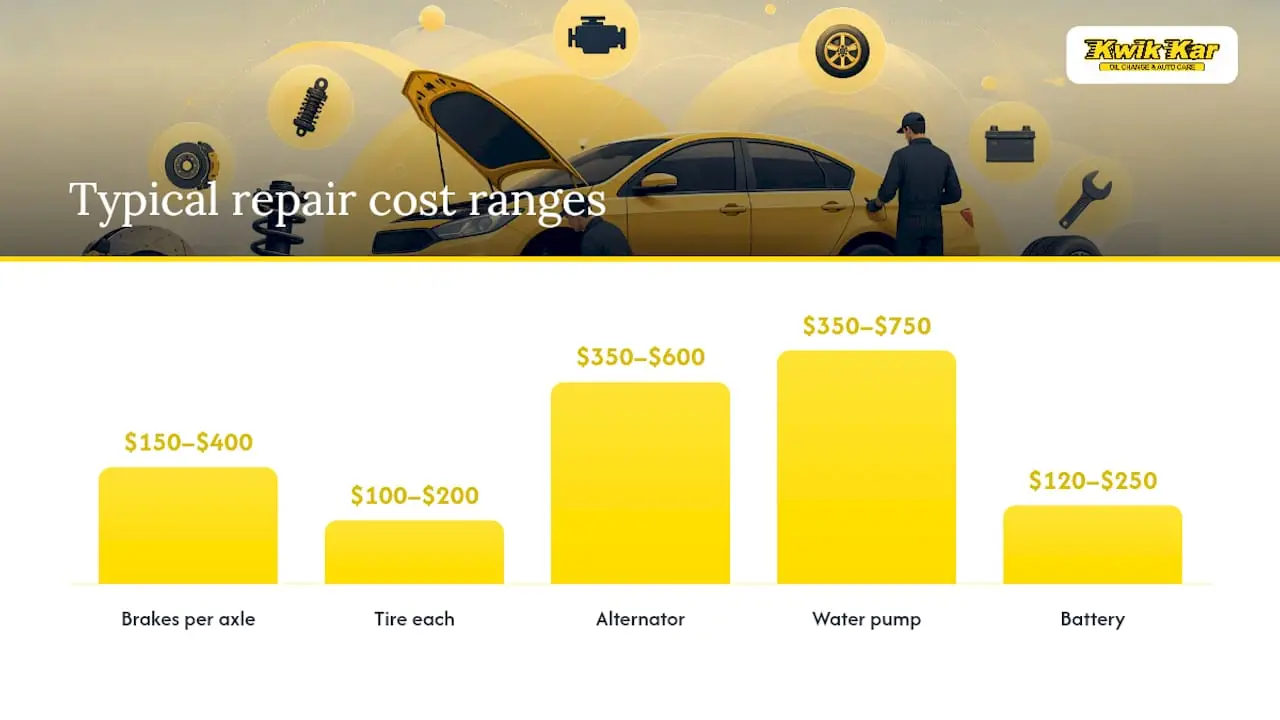 Diagram comparing car repair costs and urgency