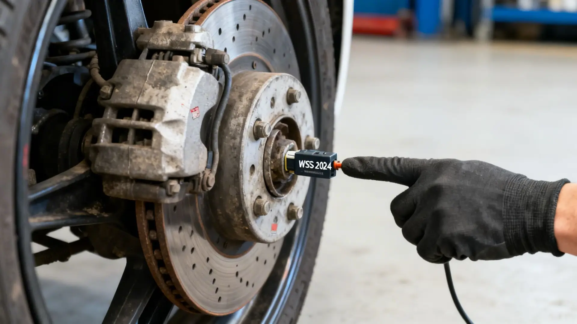 ABS Wheel Speed Sensor Repair in Fort Worth, TX Technician testing an ABS wheel speed sensor in Fort Worth, TX