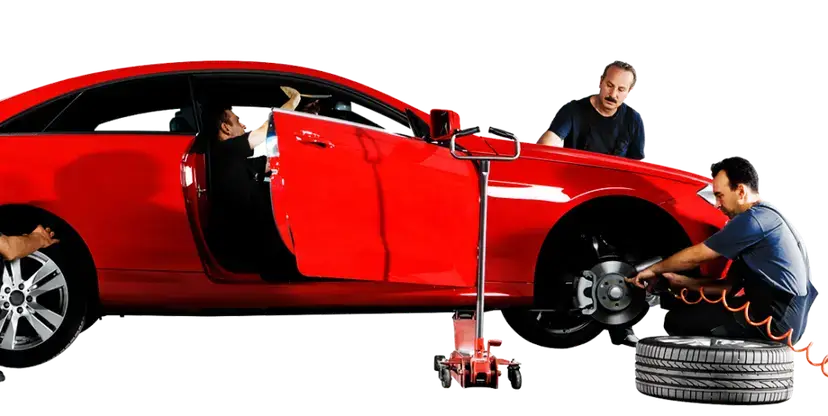 Auto repair technicians servicing a vehicle in White Settlement, TX
