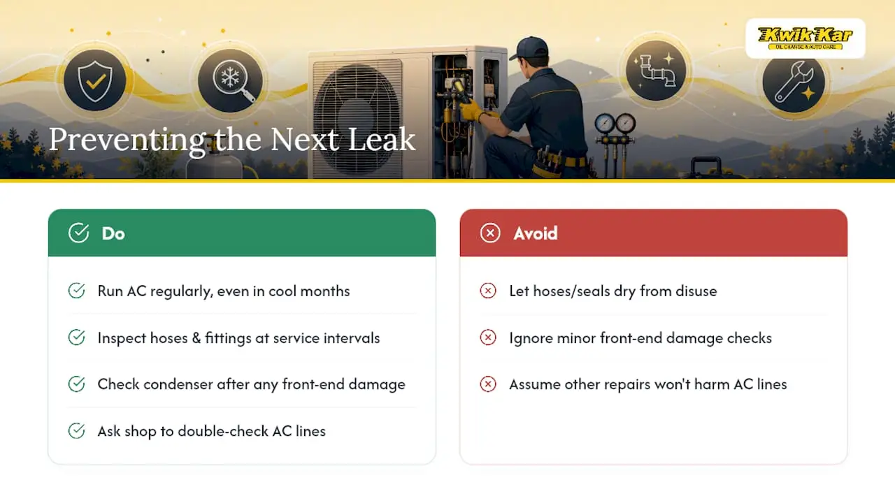 Preventing the Next AC Refrigerant Leak — overview diagram