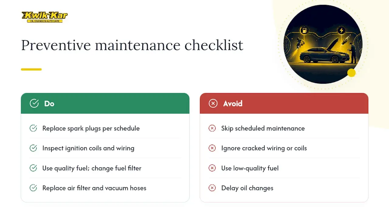 Preventive Maintenance Tips to Avoid Engine Misfires — overview diagram
