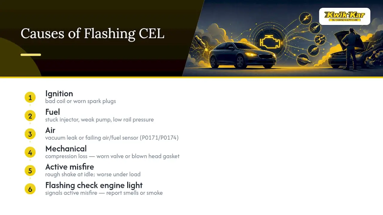 Four causes of an active engine misfire