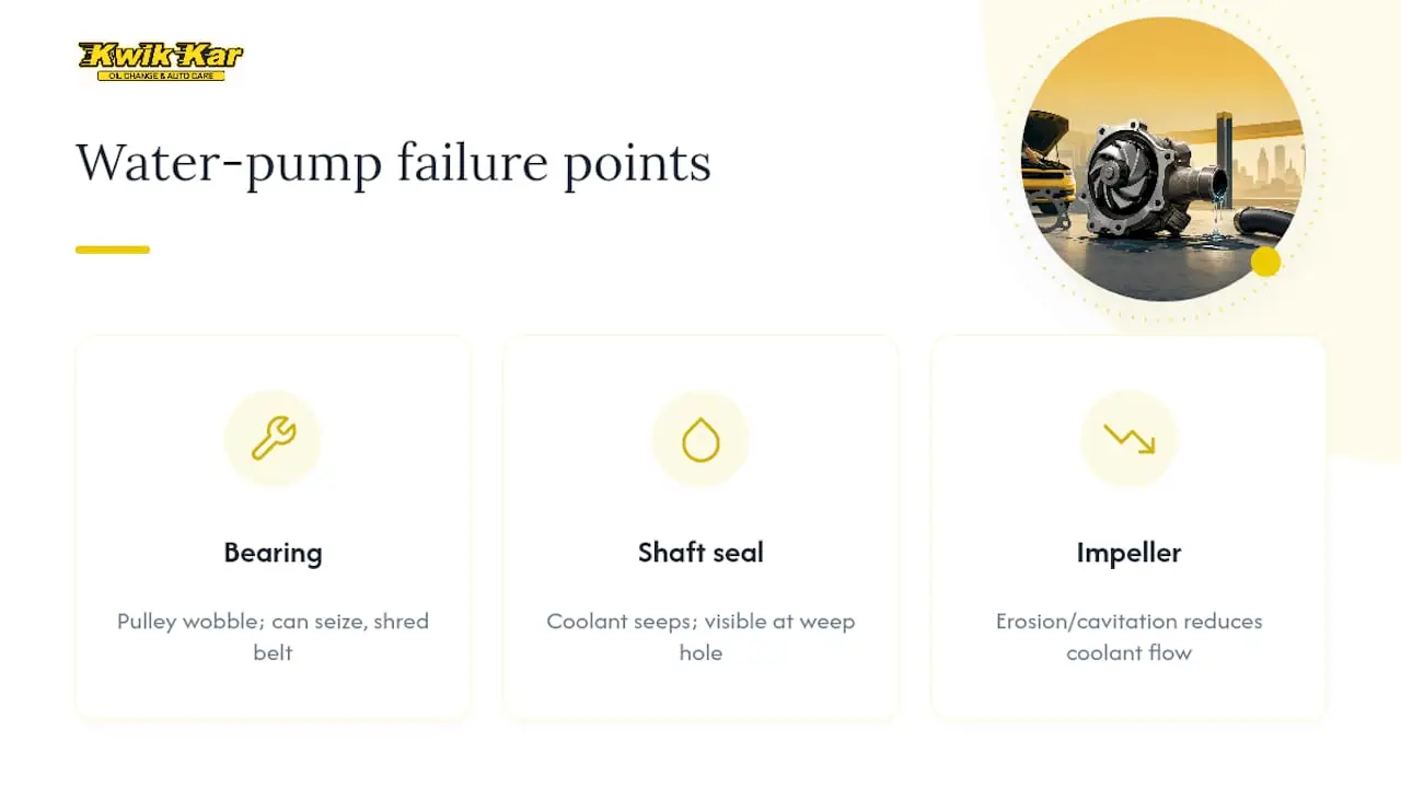 Three common water pump failure points