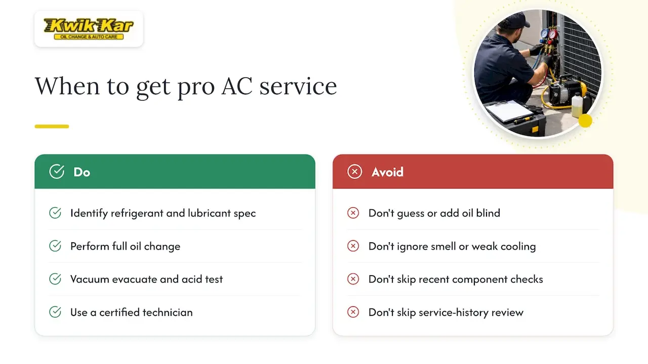 5. Why professional AC service protects your oil compatibility — overview diagram