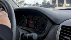 Red oil pressure warning on dashboard